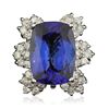 Image 3 : 14KT White Gold 11.35ct GIA Cert Tanzanite and Diamond Ring