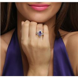 14KT White Gold 2.28ct Tanzanite and Diamond Ring