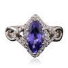 Image 3 : 14KT White Gold 2.28ct Tanzanite and Diamond Ring