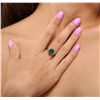 Image 1 : 14KT Yellow Gold 2.20ct Emerald and Diamond Ring