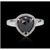 Image 1 : 14KT White Gold 2.37ctw Black Diamond Ring