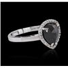 Image 2 : 14KT White Gold 2.37ctw Black Diamond Ring