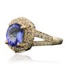 Image 2 : 14KT Yellow Gold 1.85ct Tanzanite and Diamond Ring