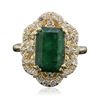 Image 3 : 14KT Yellow Gold 3.44ct Emerald and Diamond Ring