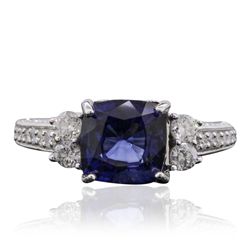 14KT White Gold 2.90ct Sapphire and Diamond Ring