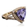 Image 2 : 14KT Yellow Gold 6.75ct Tanzanite and Diamond Ring