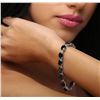 Image 1 : 14KT White Gold 40.00ctw Sapphire and Diamond Bracelet