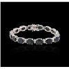 Image 3 : 14KT White Gold 40.00ctw Sapphire and Diamond Bracelet