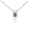 Image 3 : 14KT White Gold 1.63ct Tanzanite and Diamond Pendant With Chain