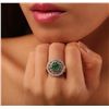 Image 1 : 14KT Yellow Gold 2.09ct Emerald and Diamond Ring