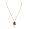 Image 3 : 14KT Yellow Gold 18.46ct Ruby and Diamond Pendant With Chain