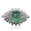 Image 3 : 14KT White Gold 1.52ct Emerald and Diamond Ring