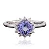 Image 1 : 14KT White Gold 1.25ct Tanzanite and Diamond Ring