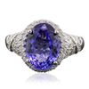 Image 1 : 14KT White Gold 3.62ct Tanzanite and Diamond Ring