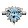 Image 3 : 14KT White Gold 4.19ct Blue Topaz and Diamond Ring