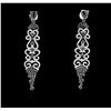 Image 3 : 14KT White Gold 7.74ctw Black Diamond Earrings