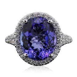 14KT White Gold 5.53ct Tanzanite and Diamond Ring