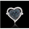 Image 3 : 18KT White Gold 1.42ctw Blue Diamond Ring