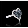 Image 4 : 18KT White Gold 1.42ctw Blue Diamond Ring