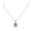 Image 3 : 14KT White Gold 3.50ct Sapphire and Diamond Pendant With Chain