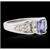 Image 4 : 14KT White Gold Tanzanite and Diamond Ring