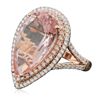 Image 4 : 14KT Rose Gold 9.41ct Morganite and Diamond Ring