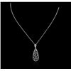 Image 3 : 14KT White Gold 1.72ctw Diamond Pendant With Chain