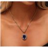 Image 1 : 14KT Yellow Gold 15.89ct GIA Certified Tanzanite and Diamond Pendant With Chain