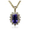 Image 3 : 14KT Yellow Gold 15.89ct GIA Certified Tanzanite and Diamond Pendant With Chain