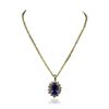 Image 4 : 14KT Yellow Gold 15.89ct GIA Certified Tanzanite and Diamond Pendant With Chain