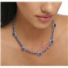 Image 2 : 14KT White Gold 37.95ctw Tanzanite and Diamond Necklace