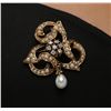 Image 1 : 14KT Yellow Gold Pearl and Diamond Brooch