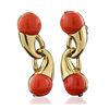 Image 3 : 18KT Yellow Gold 23.44ctw Coral Earrings