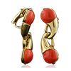 Image 4 : 18KT Yellow Gold 23.44ctw Coral Earrings