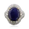 Image 3 : 14KT Two-Tone Gold 10.10ct Sapphire and Diamond Ring