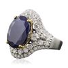 Image 4 : 14KT Two-Tone Gold 10.10ct Sapphire and Diamond Ring