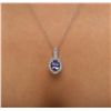 Image 2 : 18KT White Gold Tanzanite and Diamond Pendant With Chain