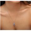 Image 5 : 18KT White Gold Tanzanite and Diamond Pendant With Chain