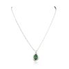 Image 4 : 14KT White Gold 3.20ct Emerald and Diamond Pendant With Chain