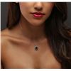 Image 2 : 14KT White Gold 3.48ct Black Diamond and Diamond Pendant With Chain