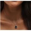 Image 5 : 14KT White Gold 3.48ct Black Diamond and Diamond Pendant With Chain