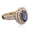 Image 2 : 14KT Yellow Gold 1.80ct Tanzanite and Diamond Ring