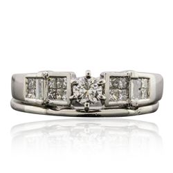 Platinum 1.01ctw Diamond Ring Wedding Set