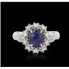 Image 1 : 18KT White Gold 1.35ct Sapphire and Diamond Ring