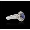 Image 2 : 18KT White Gold 1.35ct Sapphire and Diamond Ring