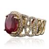 Image 4 : 14KT Yellow Gold 6.10ct Ruby and Diamond Ring