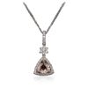 Image 3 : 14KT Two-Tone Gold 1.06ct Morganite and Diamond Pendant