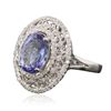 Image 4 : 14KT White Gold 4.02ct Tanzanite and Diamond Ring