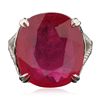 Image 3 : 14KT White Gold 18.92ct Ruby and Diamond Ring