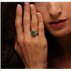 Image 1 : 14KT Yellow Gold 3.32ct Emerald and Diamond Ring